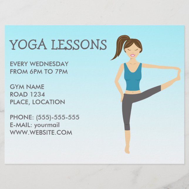 Yoga Girl In Hand To Toe Pose Yoga Classes Flyer (Front)