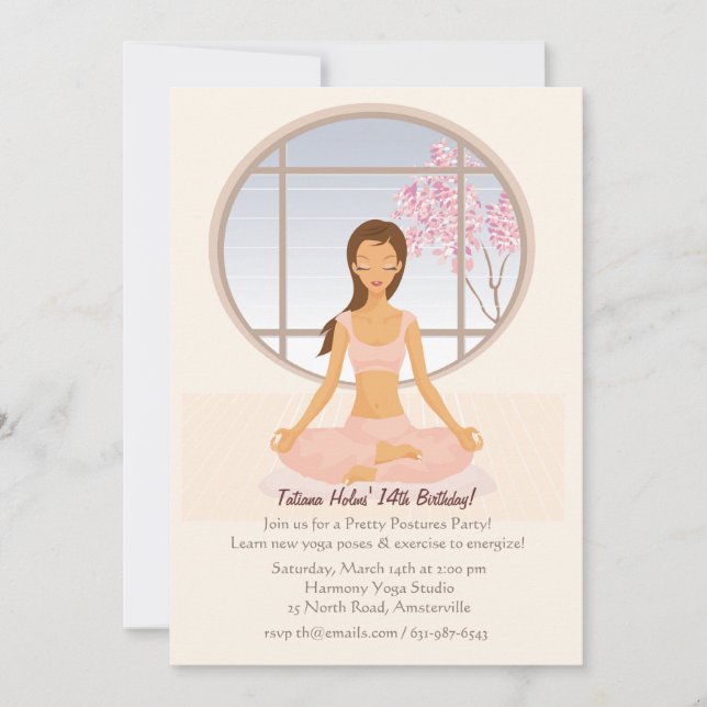 Yoga Girl Invitation (Front)