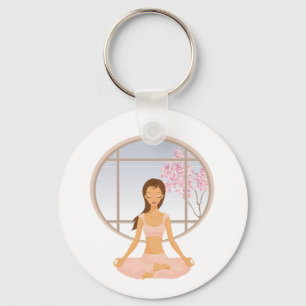 yoga girl key ring