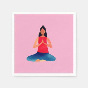 Yoga girl Meditation Namaste Napkin