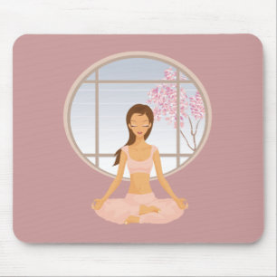 yoga girl mouse mat