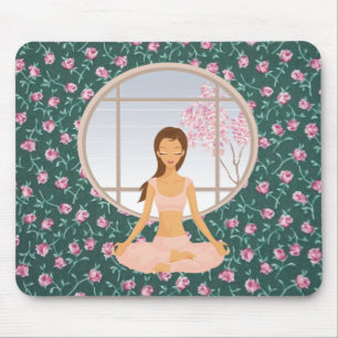 yoga girl mouse mat