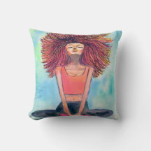 Yoga Girl Serenity Art Pillow