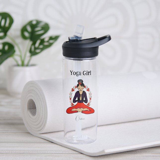 Yoga Girl  Water Bottle (Yoga (Rotated))