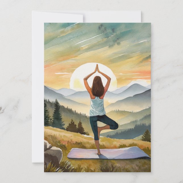 Yoga Girl With Peace And Relaxation  Holiday Card (Front)
