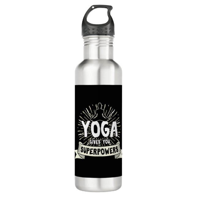 Yoga Gives You Superpower Meditation Asana Gift 710 Ml Water Bottle (Front)