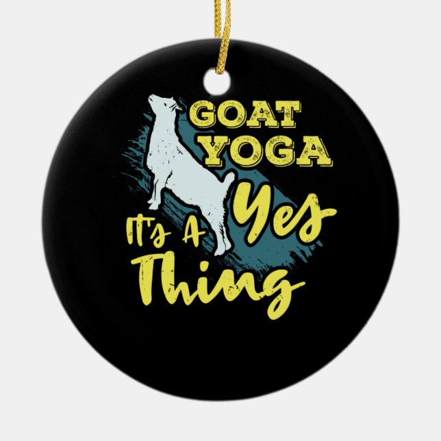Yoga Goat Goatyoga Ceramic Tree Decoration (Front)