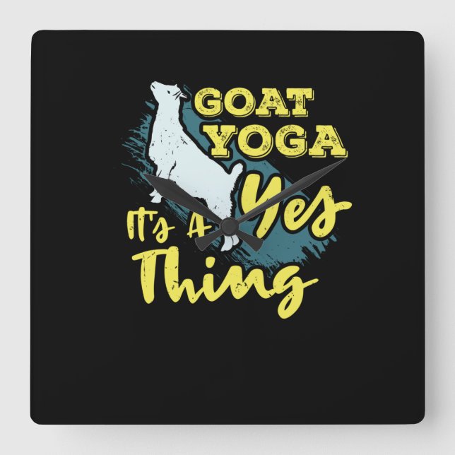 Yoga Goat Goatyoga Square Wall Clock (Front)