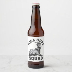 Yoga Goat Squad Funny Goat Meditation Lover  Beer Bottle Label