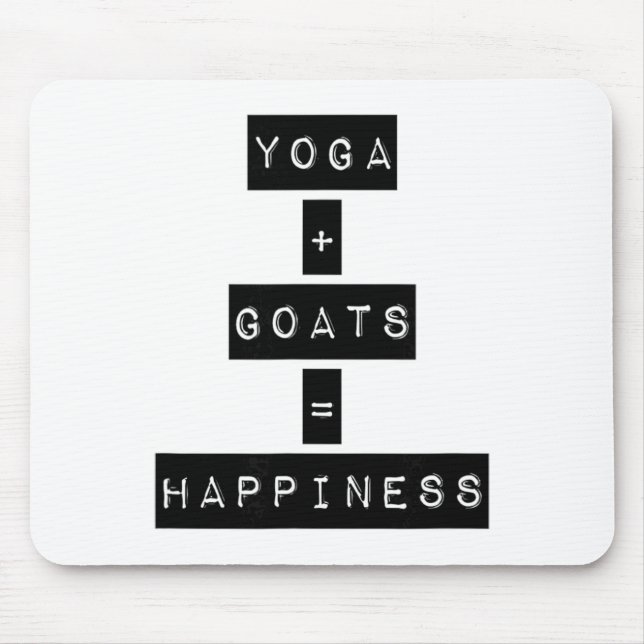 Yoga + Goats = Happiness  Mouse Mat (Front)