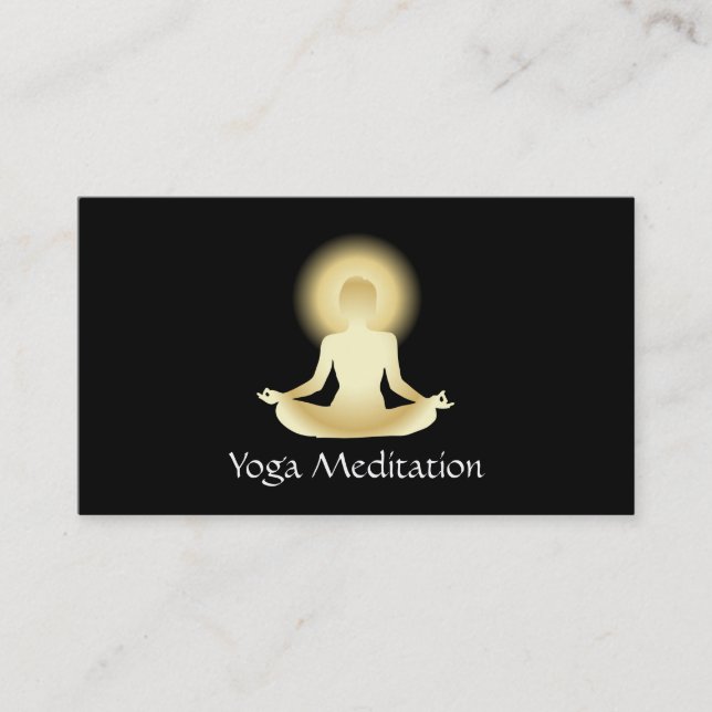 Yoga (gold) Enlightened Business Card (Front)