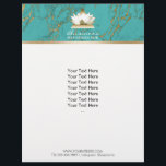 Yoga Gold Lotus Modern Turquoise & Gold Marble Flyer<br><div class="desc">Yoga Gold Lotus Modern Turquoise & Gold Marble Brochure.</div>