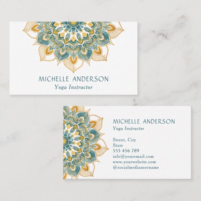 Yoga Gold Mandala Business Card (Front/Back)