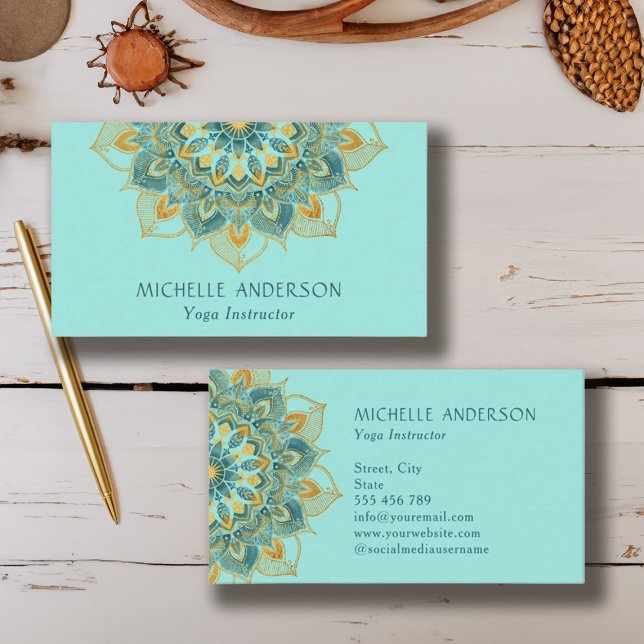 Yoga Gold Mandala Business Card (Yoga Gold Mandala Business Card)