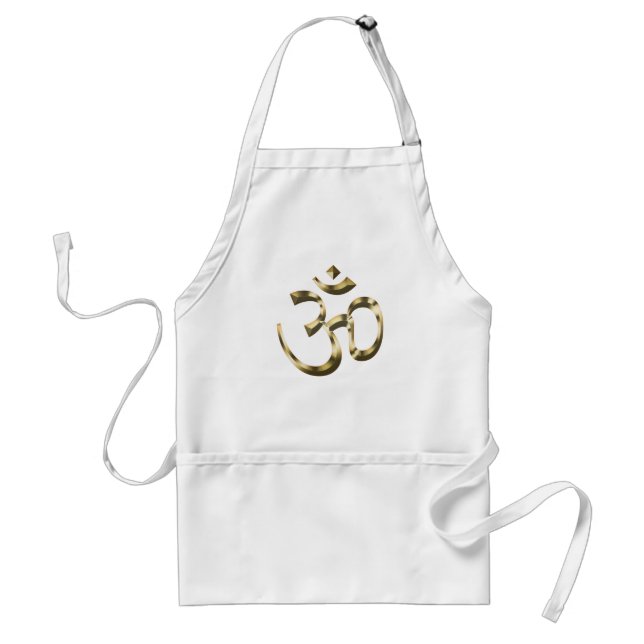 Yoga gold metallic Om Hindu Buddhist Symbol modern Standard Apron (Front)