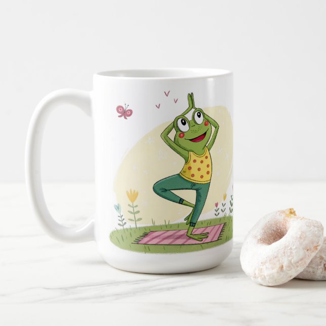 Yoga Good Morning    Collection  Design Coffee Mug (With Donut)