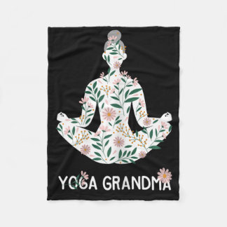 Yoga Grandma Meditation Tee Pilates Lover Grandmot Fleece Blanket