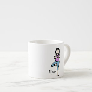 Yoga guru- personalised cartoon espresso cup