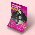 Yoga Gym Classes Girly Pink Modern Marketing Photo Flyer<br><div class="desc">Promote your workout classes or fitness studio with this trendy Gym Flyer design. Featuring a girly pink and yellow design with space for one photo, your logo, tag line or heading, custom text as well as a promotional offer. You can edit all text and colours to create custom marketing flyers...</div>
