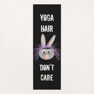 Yoga Hair Don't Care Funny Saying Mat
