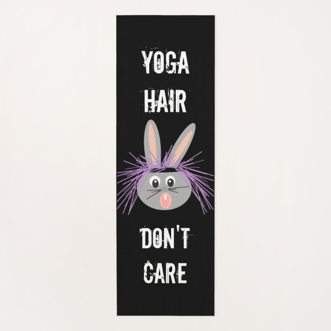 Yoga Hair Don't Care Funny Saying Yoga Mat (Front)