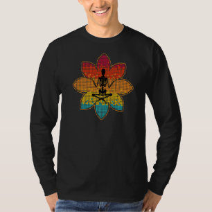 Yoga Halloween Skeleton Namaste Meditating Fun Yog T-Shirt