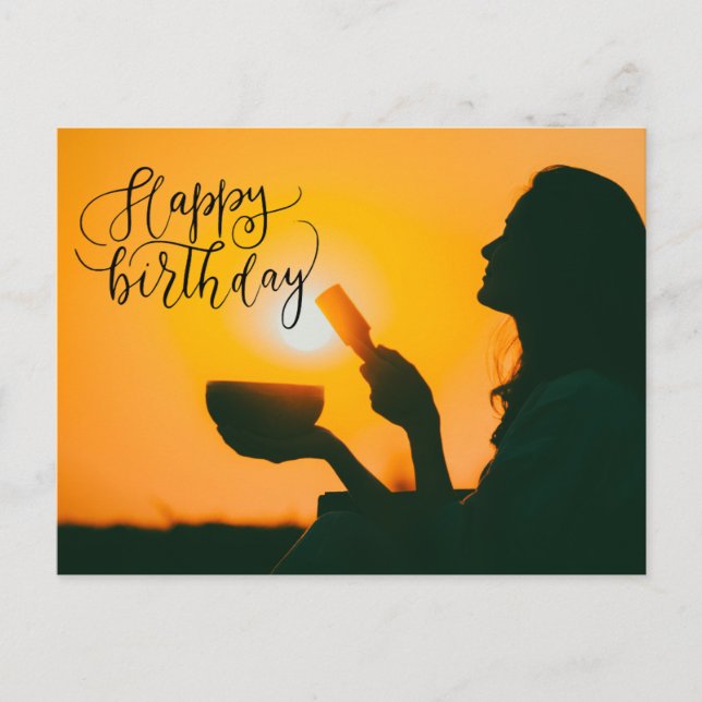 Yoga Happy Birthday Card (Front)