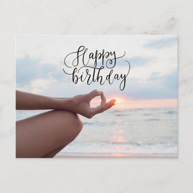 Yoga Happy Birthday Card (Front)