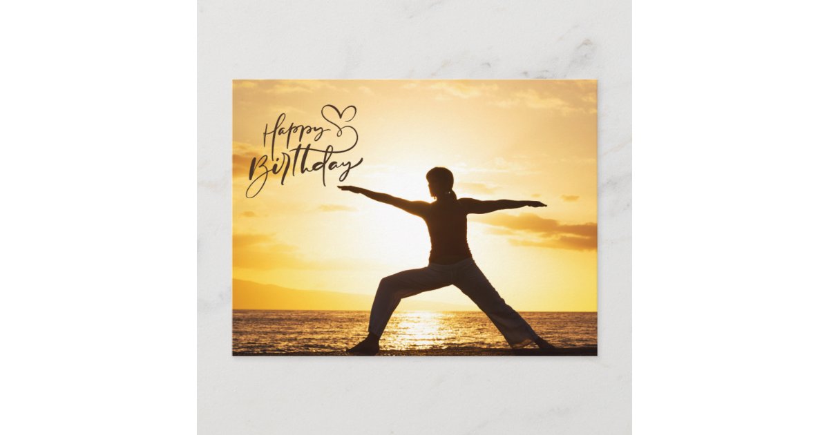 Yoga Happy Birthday Card Zazzle