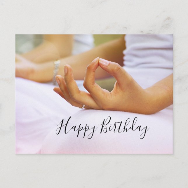 Yoga Happy Birthday Card Fold the index finger (Front)