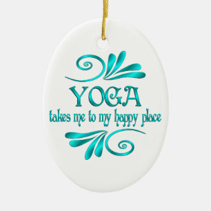 Yoga Happy Place Ceramic Tree Decoration