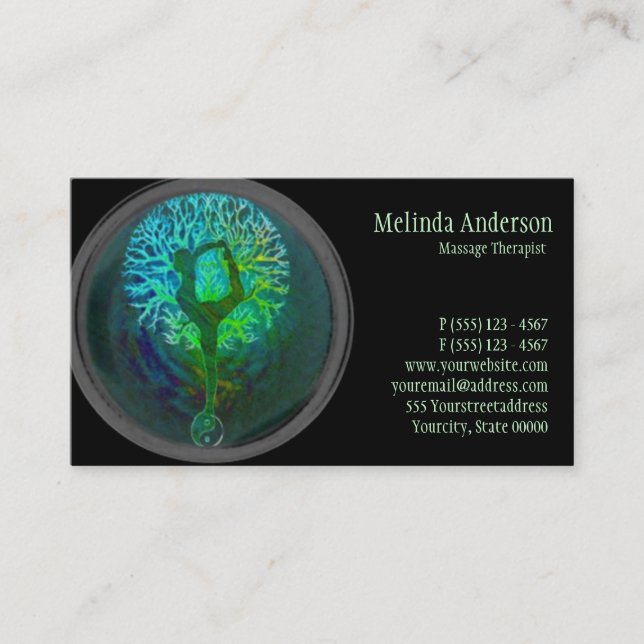 Yoga Harmony Tree of Life Business Card (Front)