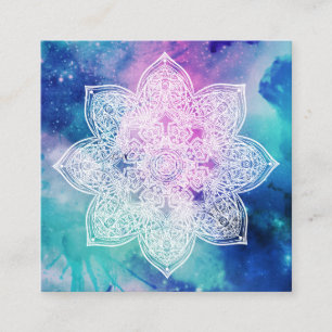 *~* Yoga Healer Mandala Universe Celestial Nebuala Square Business Card