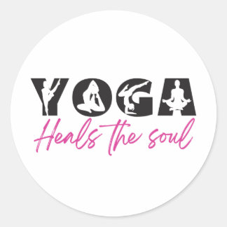 Yoga Heals The Soul  Classic Round Sticker