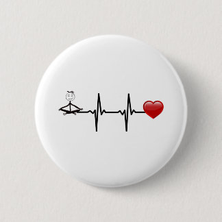 yoga heart 6 cm round badge