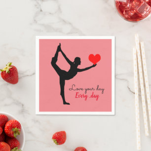 Yoga Heart & Love your day, Every day / Yogini Napkin