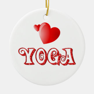 Yoga Hearts Ceramic Tree Decoration