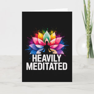 Yoga Heavily Meditated Lotus Flower Watercolor Zen Card