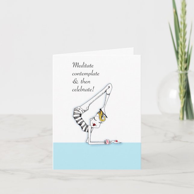 Yoga Humour card suitable for framing (Front)