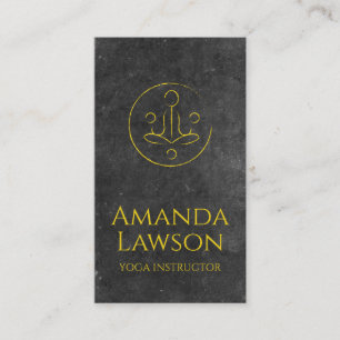 Yoga Icon   Slate Background Business Card