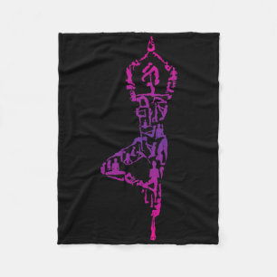 Yoga Icon Yoga Practicioner Yoga Position Girls Yo Fleece Blanket
