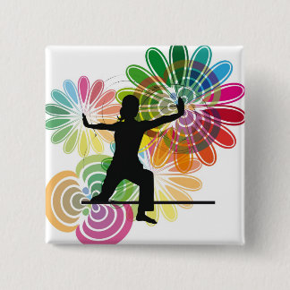 Yoga illustration 15 cm square badge