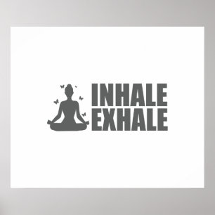 Yoga Inhale Exhale Butterfly Meditation Gift Idea Poster