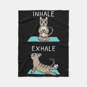 Yoga Inhale Exhale Devon Rex Cat Pet Fleece Blanket