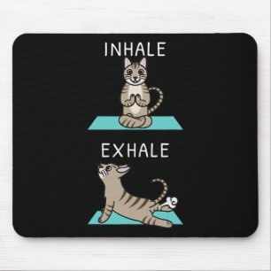 Yoga Inhale Exhale Devon Rex Cat Pet Mouse Mat