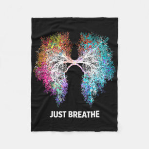 Yoga Inhale Exhale Nature Lung Fleece Blanket