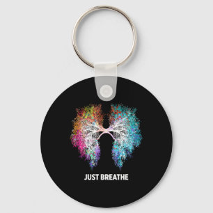 Yoga Inhale Exhale Nature Lung Key Ring