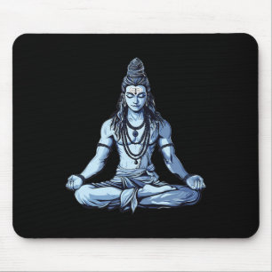 Yoga Inspired Shiva Mahadev Sitting Pose For Hindu Mouse Mat