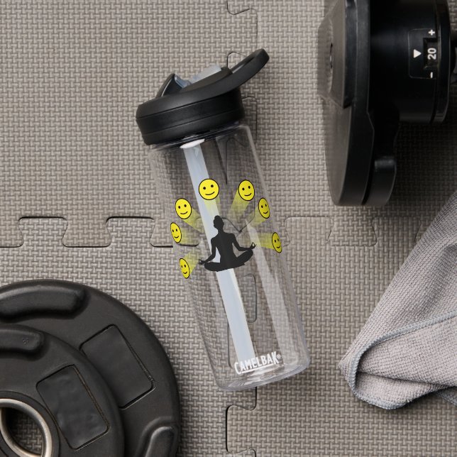 Yoga-Inspired Water Bottle with Smiley Design (Gym (Rotated))