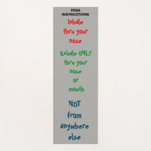Yoga instructions mat